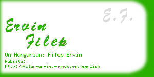 ervin filep business card